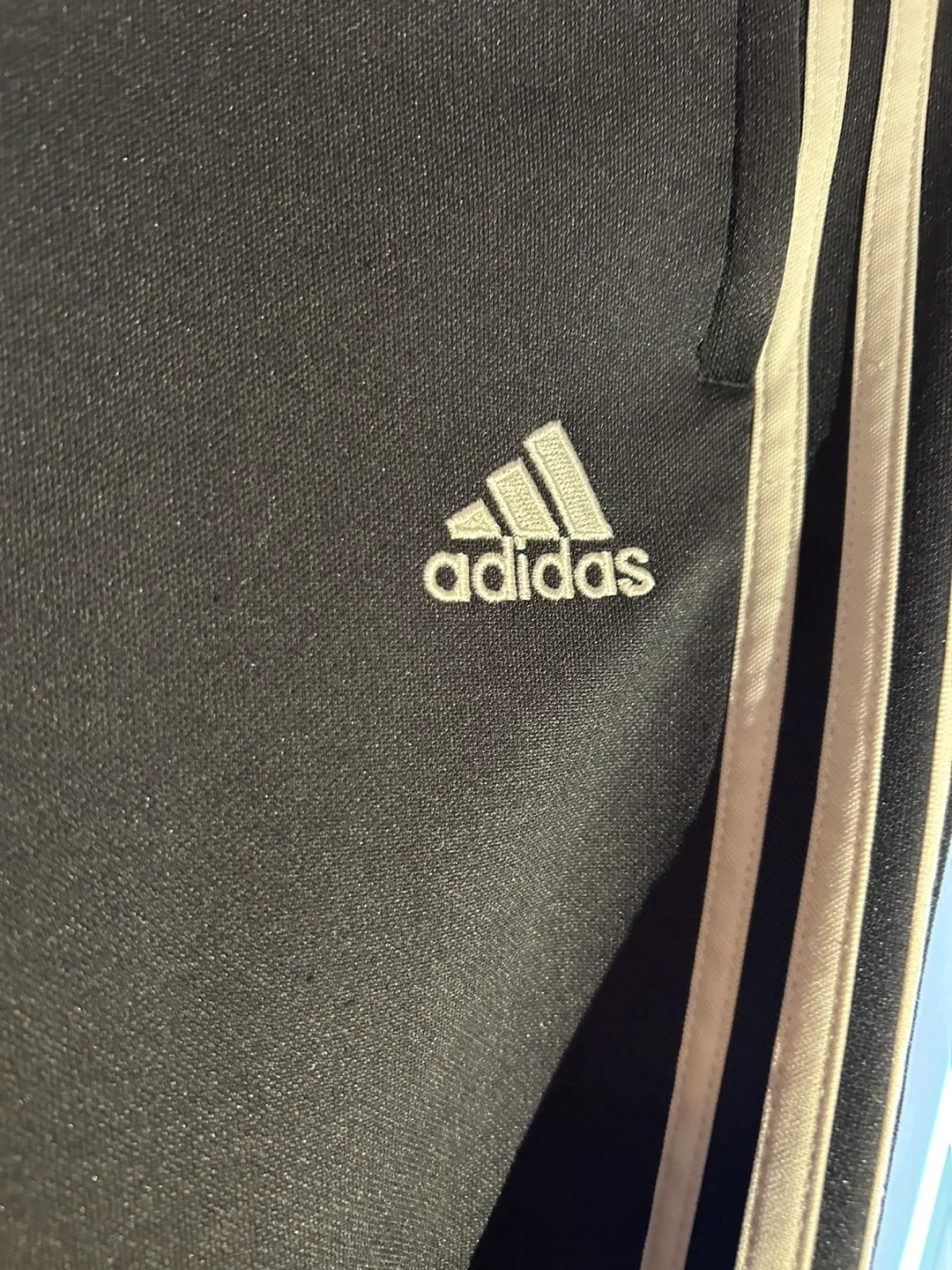 Adidas Black Track Pants with White Stripes image indicator(2)