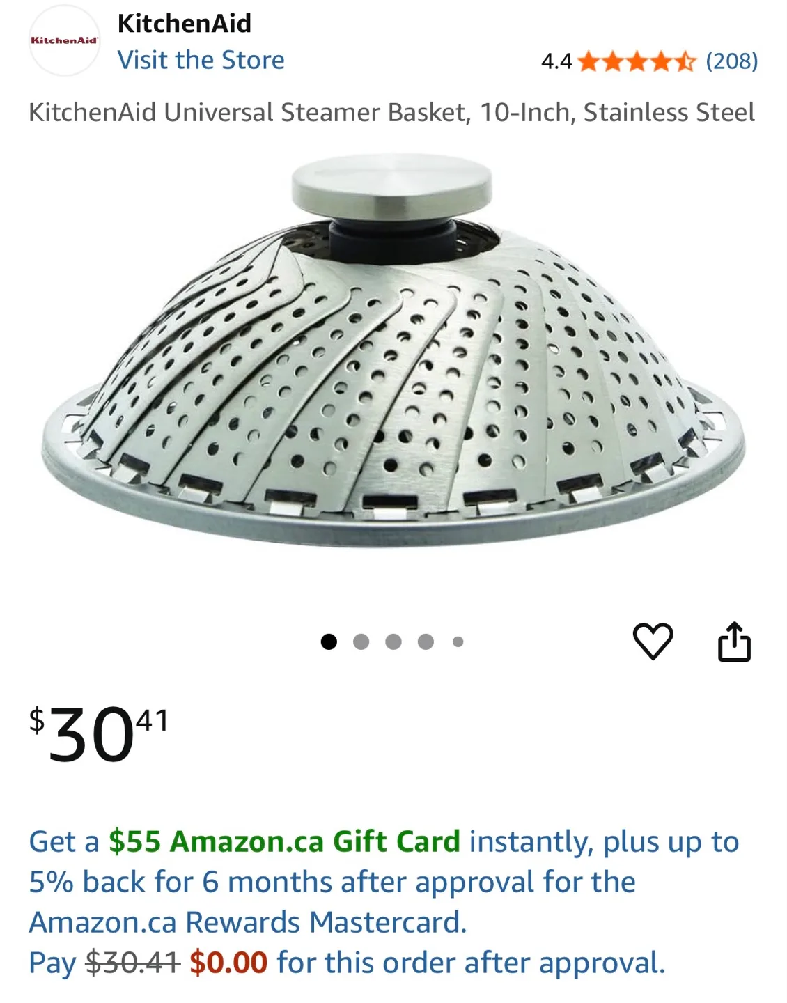 KitchenAid Universal Steamer Basket - Stainless Steel thumbnail
