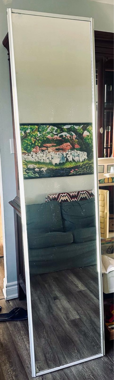 Full-Length Mirror with White Frame - photo 3