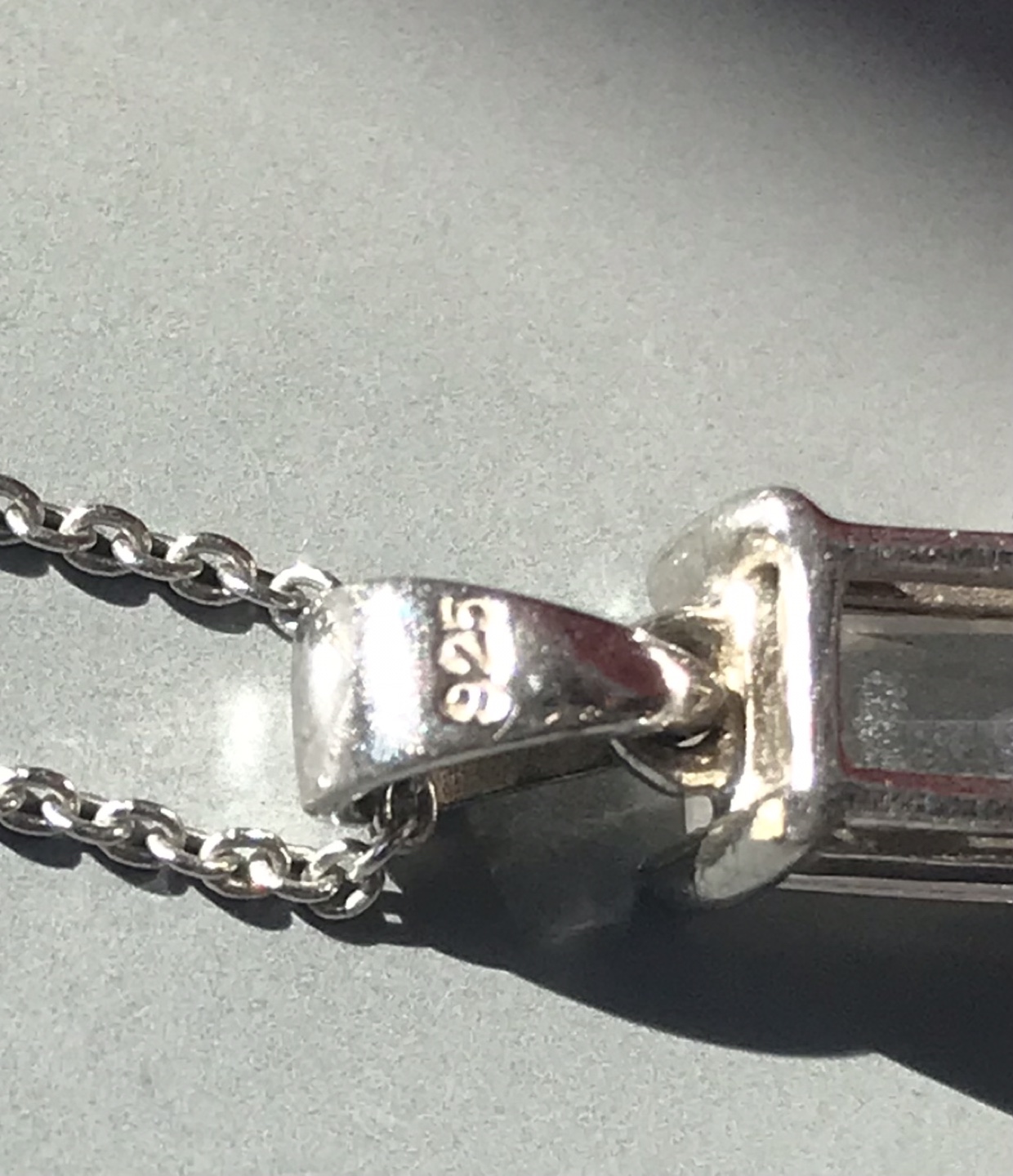 Sterling Silver baguette CZ pendant necklace - photo 4
