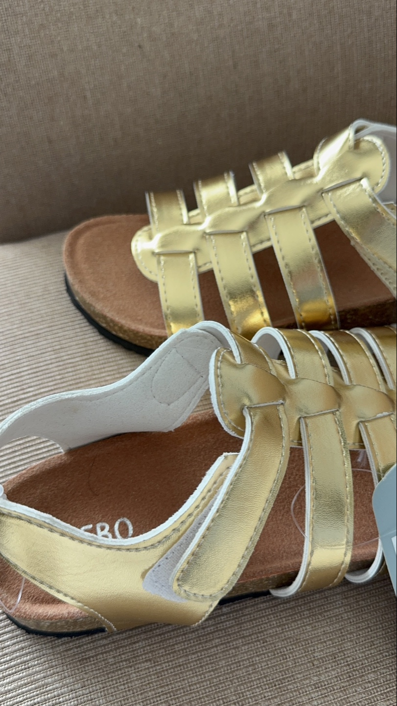 Girls' Gold Cork Sandals - Size 5 - photo 4