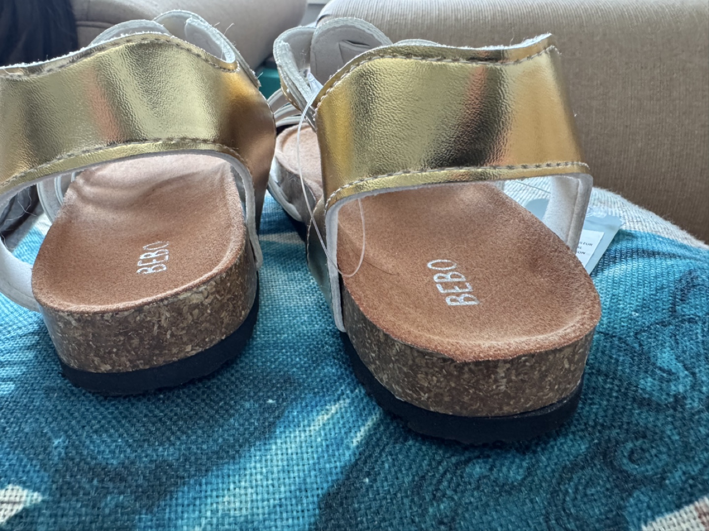 Girls' Gold Cork Sandals - Size 5 - photo 2