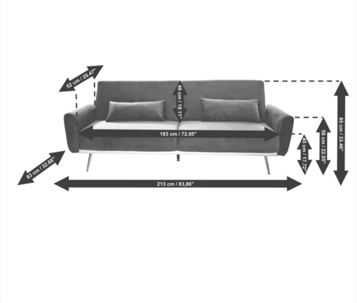 Velvet Sofa Bed - Emerald Green - photo 2
