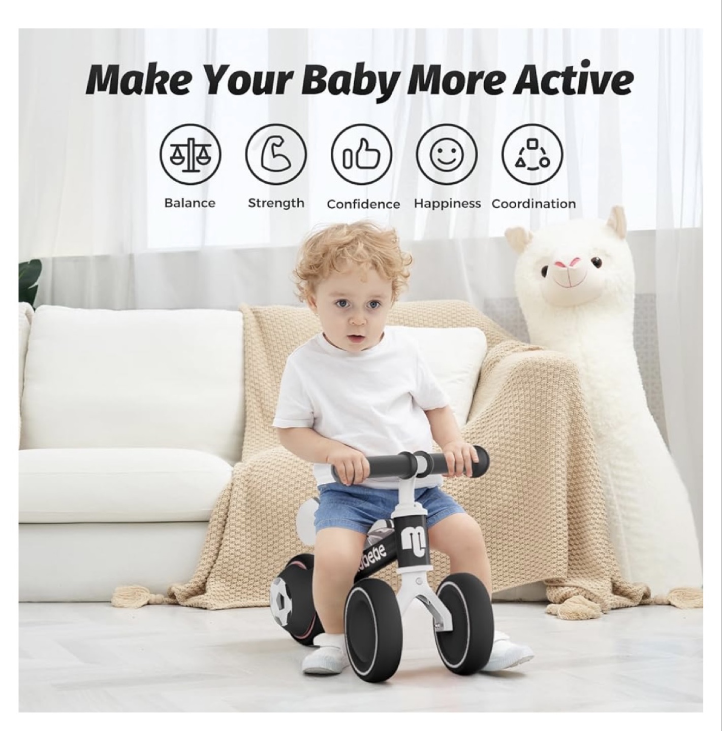 Allobebe Kids Balance Bike - Black - photo 3