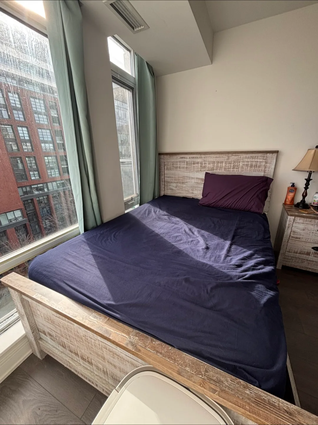 Full/Double Wooden Bed Frame with Box Spring thumbnail