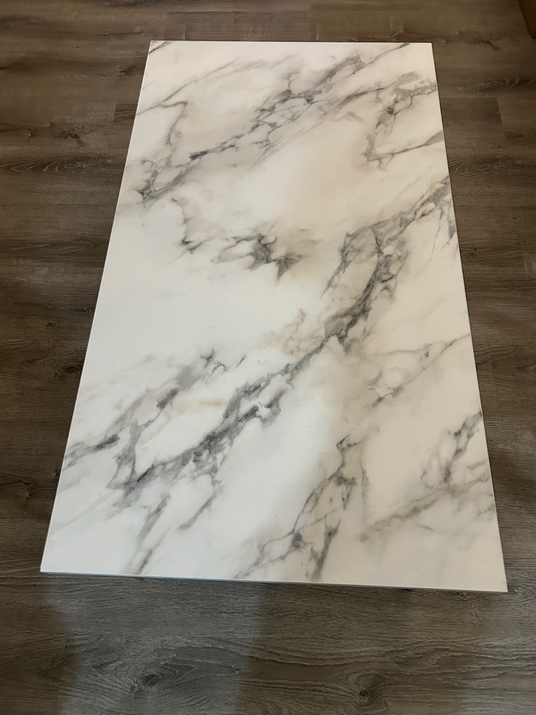 Modern Gold Metal & White Marble Coffee Table - photo 3