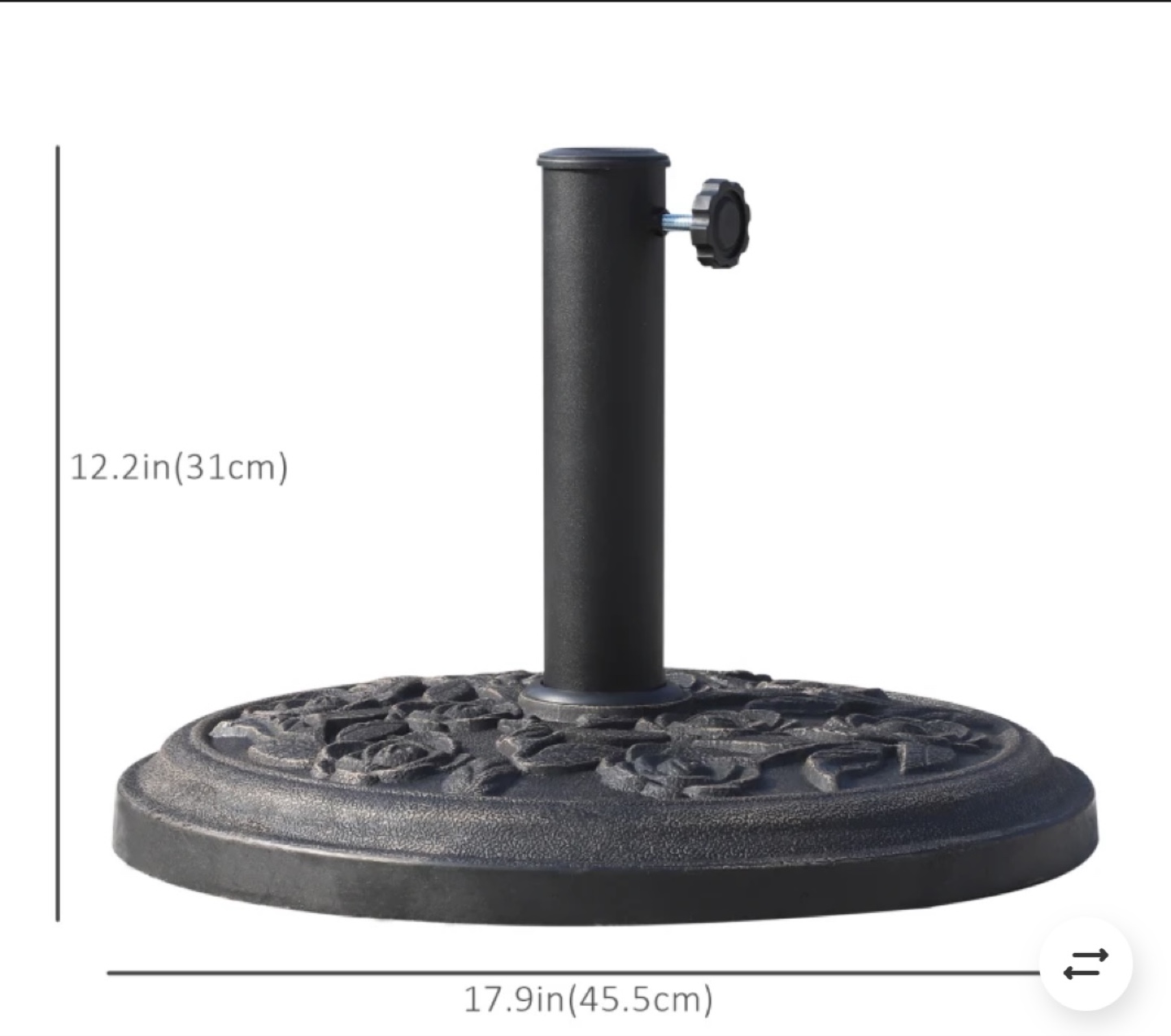 Outsunny Patio Umbrella Base - 18” Bronze Stand - photo 5