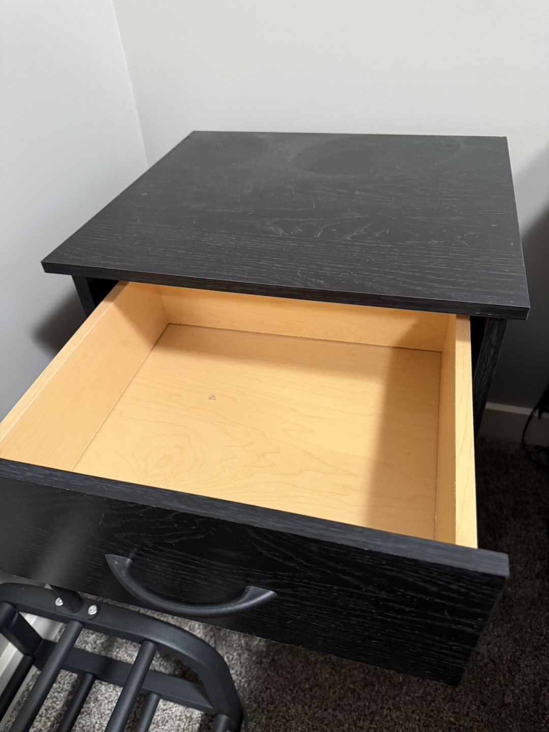 Black One-Drawer Nightstands - photo 2