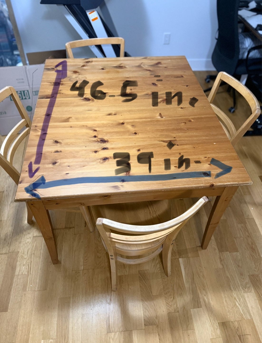 Free IKEA Wooden Dining Table Set with 4 Chairs - photo 2