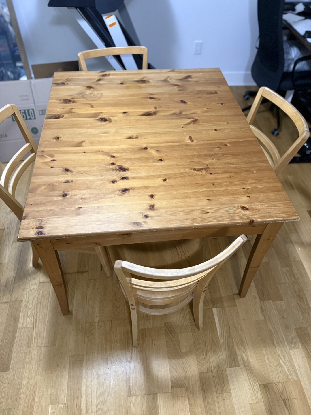 Free IKEA Wooden Dining Table Set with 4 Chairs