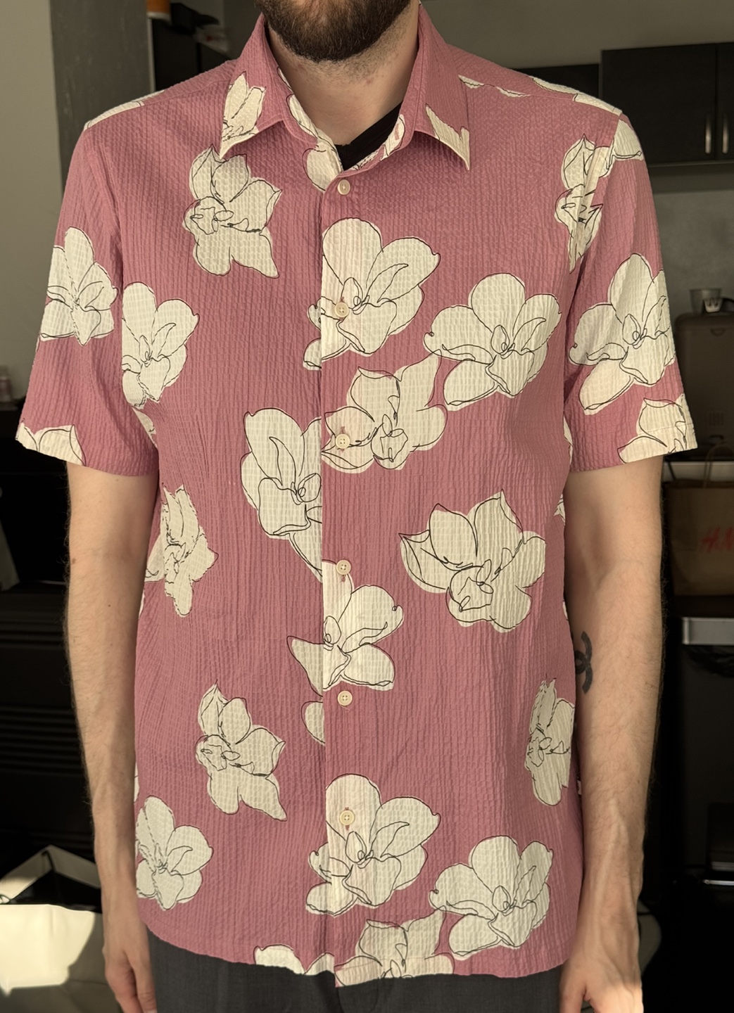Ted Baker London Pink Floral Short Sleeve Shirt