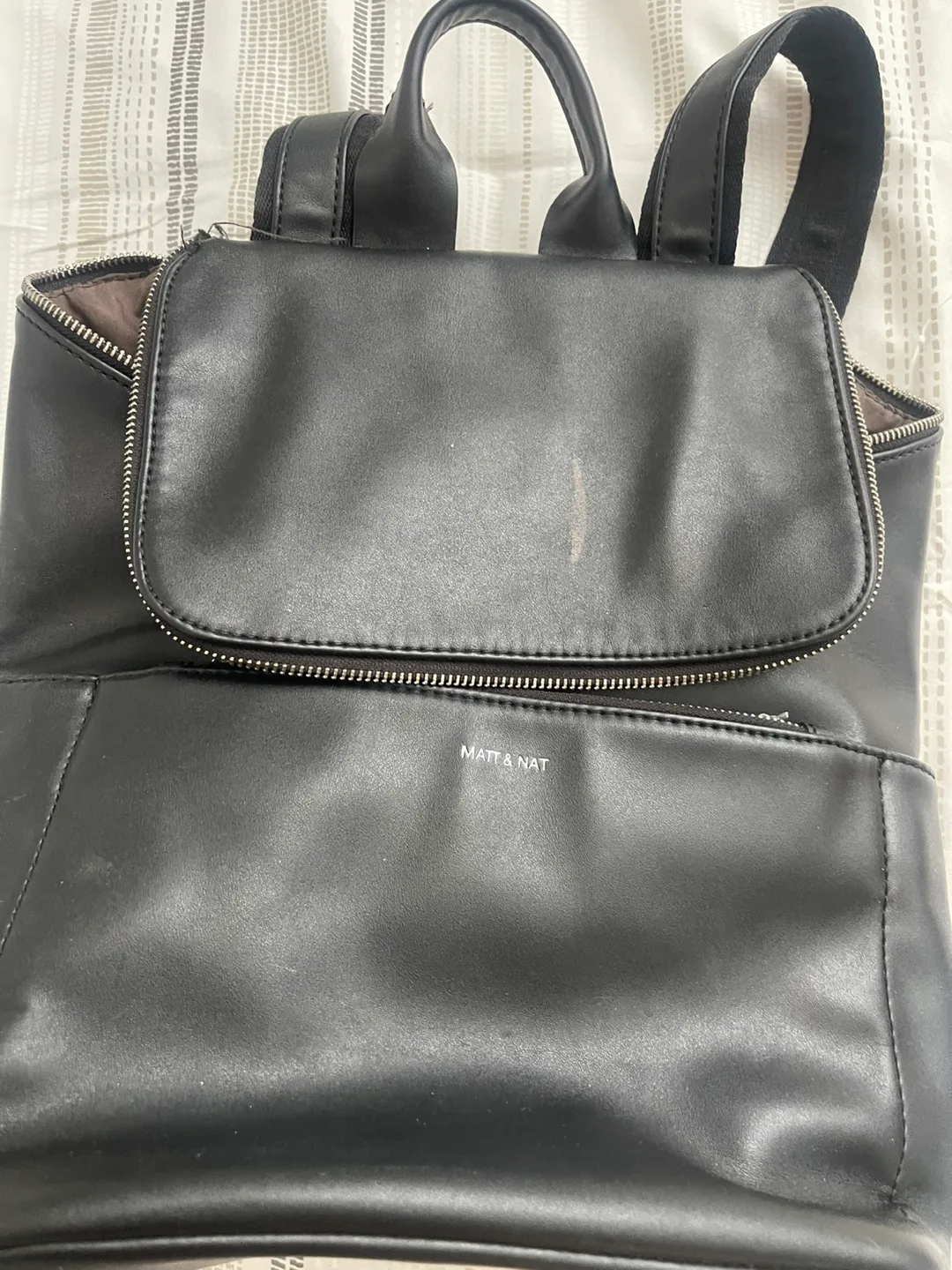 Matt & Nat Black Vegan Leather Backpack thumbnail