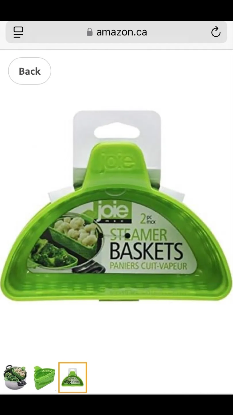 Pair of 2 Joie Half-Moon Steamer Baskets 💚🥘🥟🍲🥦🥕🥬🫜 image indicator(8)