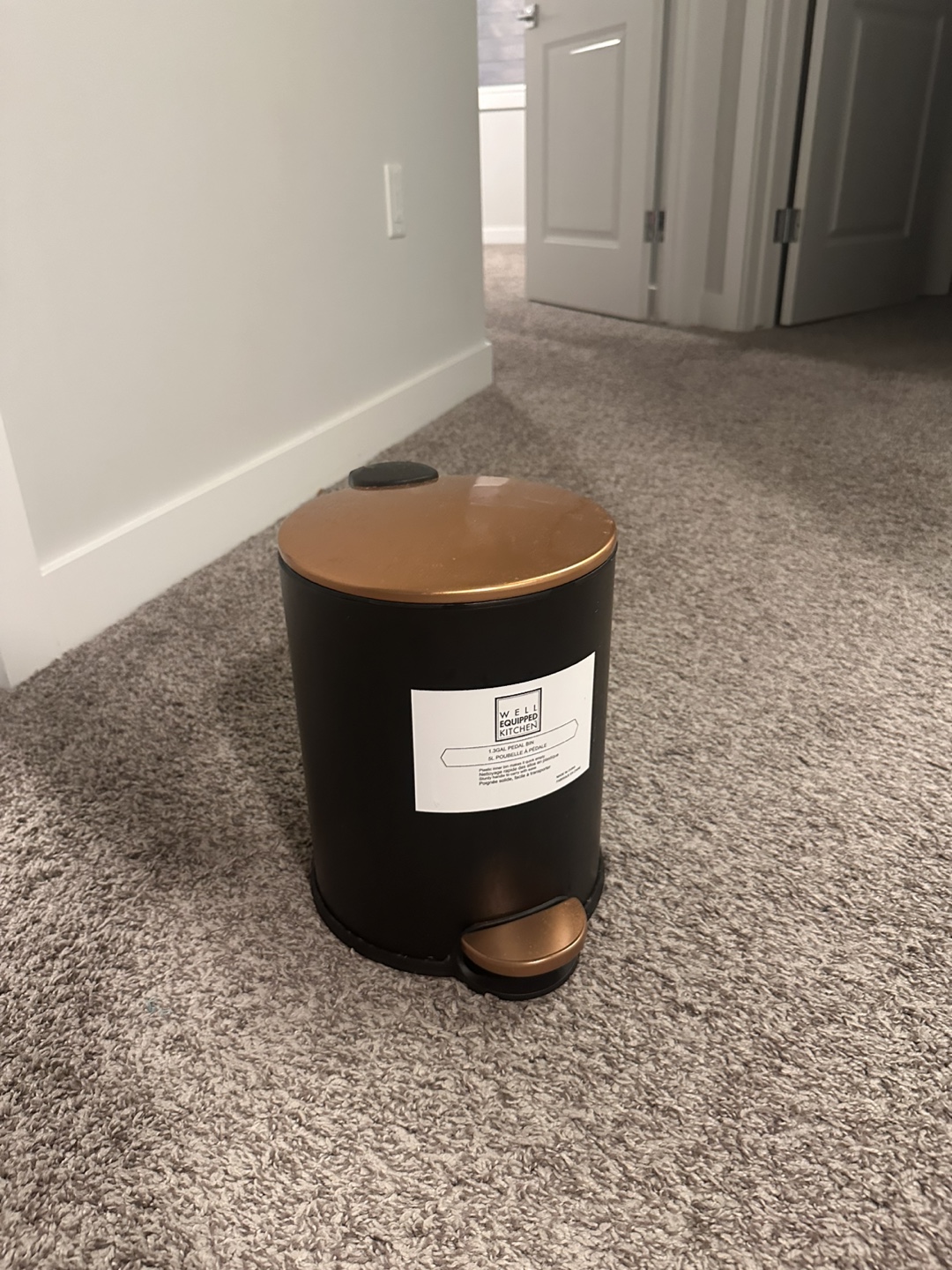 Black and Copper Step Trash Can