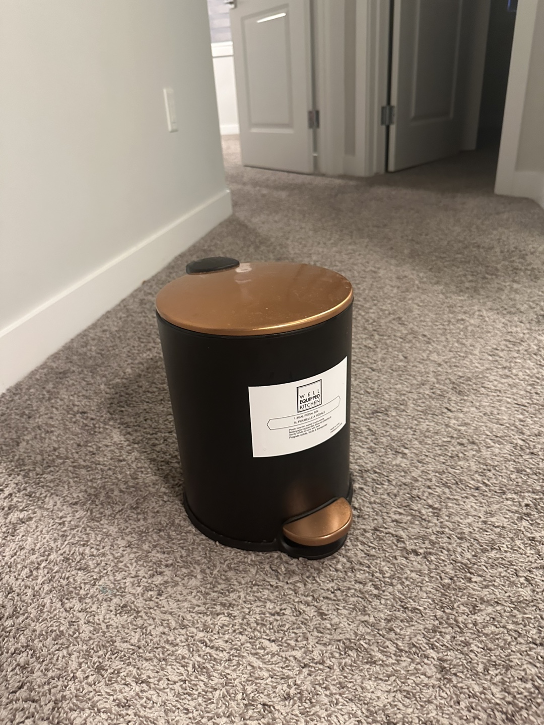 Black and Copper Step Trash Can - photo 2