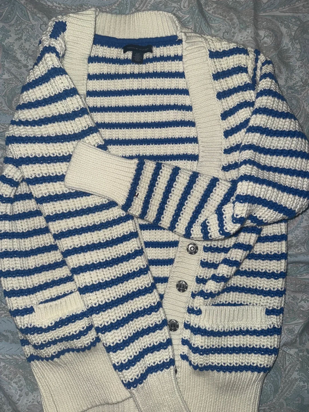 Tommy Hilfiger Striped Cardigan Sweater - Size Small image indicator(2)