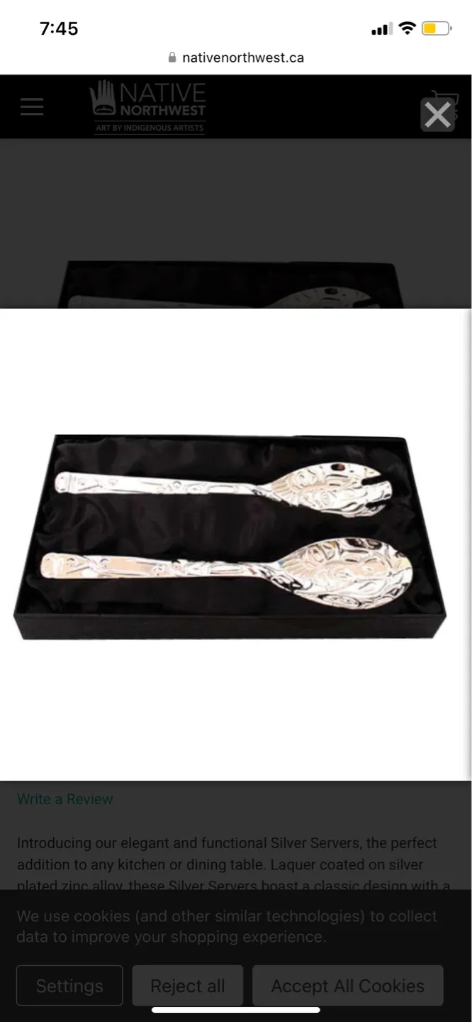 Native Northwest Salmon Silver Plated Servers thumbnail