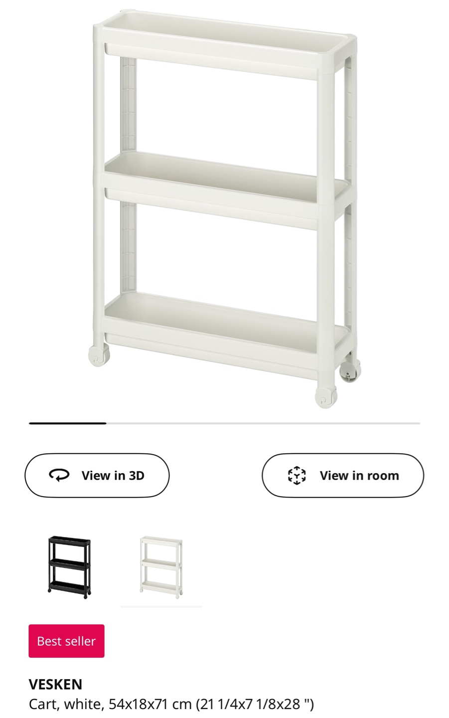 IKEA VESKEN Shelf Unit - Black & White - photo 2
