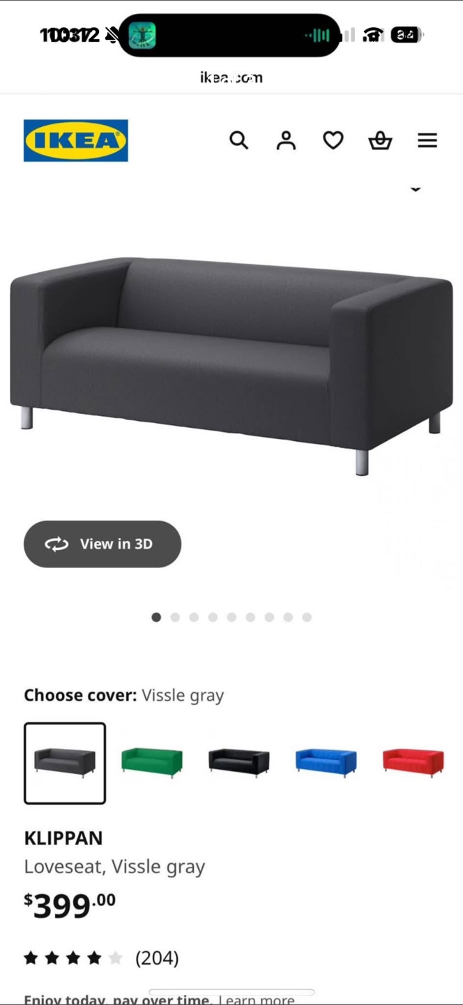 IKEA KLIPPAN loveseat - Vissle gray