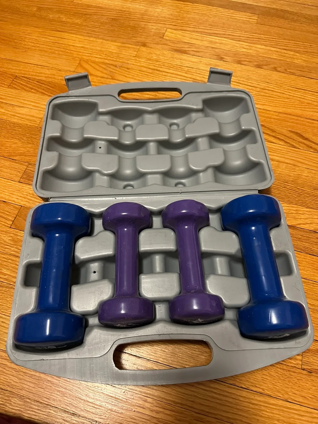 3 and 5-lb weight set in carrying case