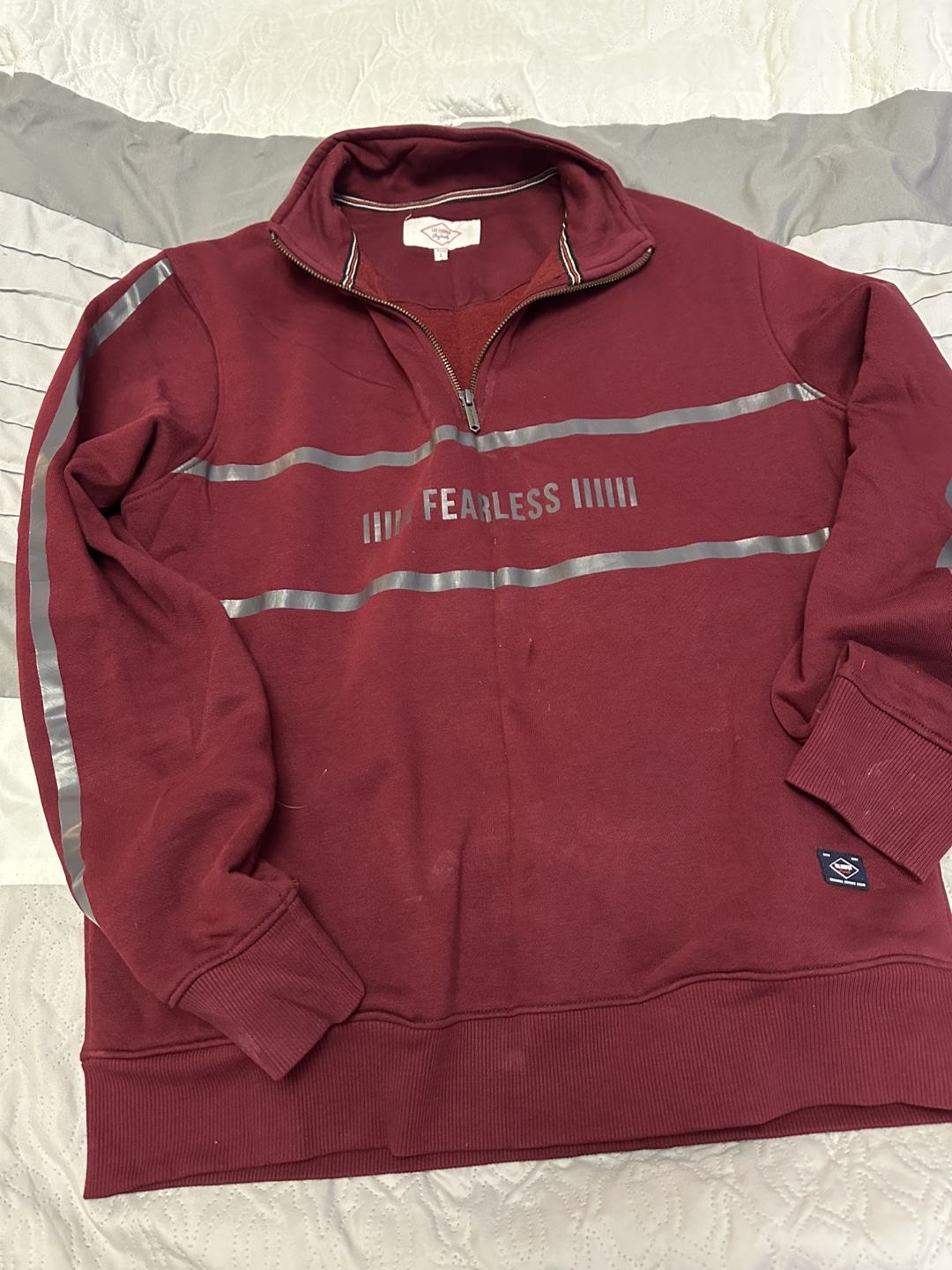 Lee Cooper Originals Men's  Maroon 1/4 Zip Sweatshirt