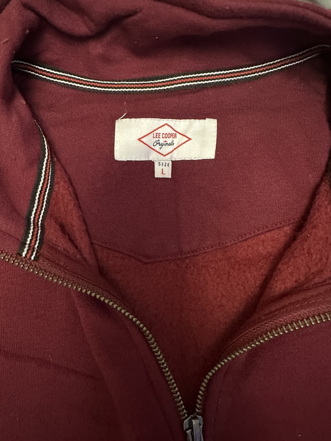 Lee Cooper Originals Men's  Maroon 1/4 Zip Sweatshirt - photo 2