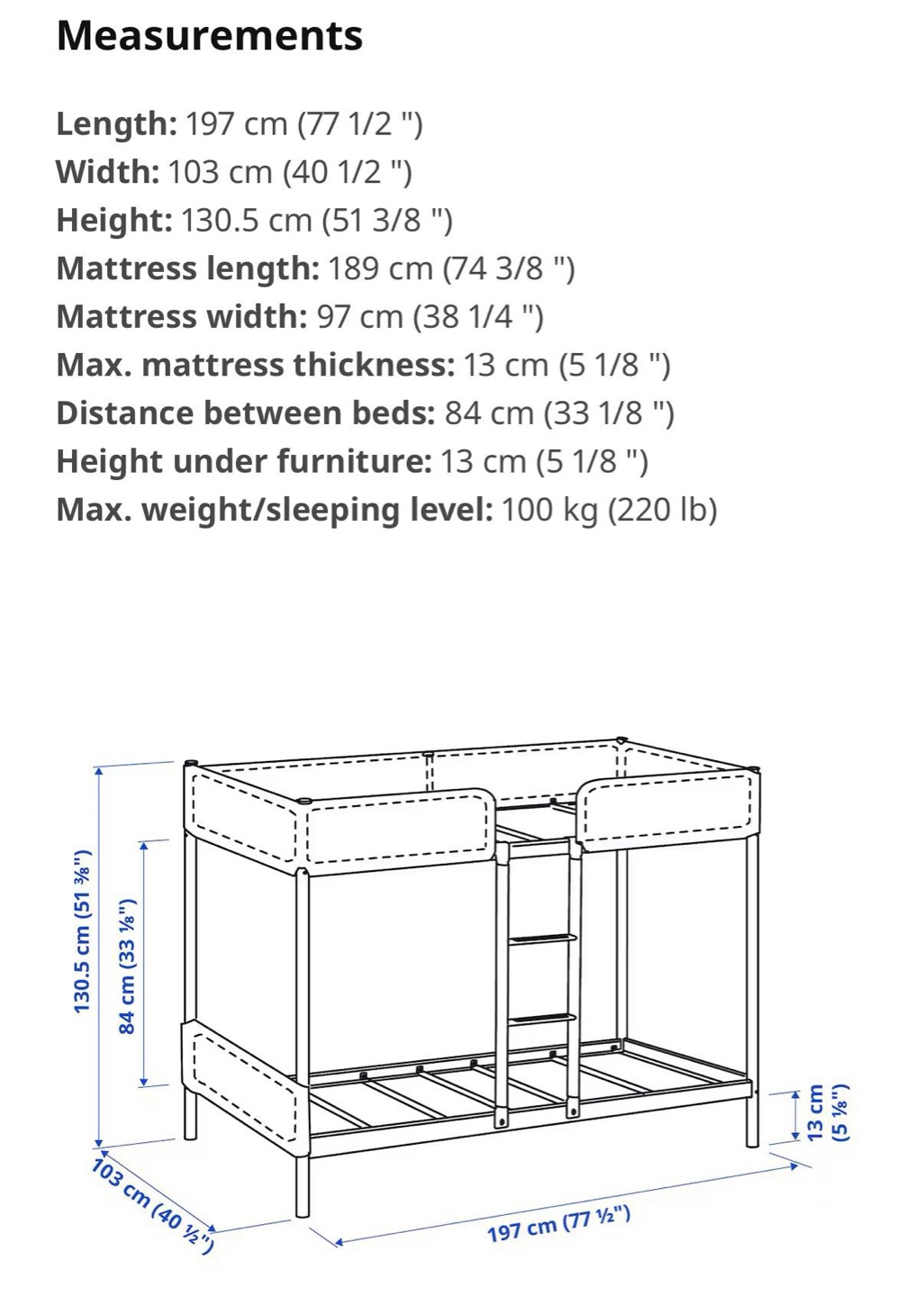 IKEA SVÄRTA Bunk Bed - Dark Grey - photo 4