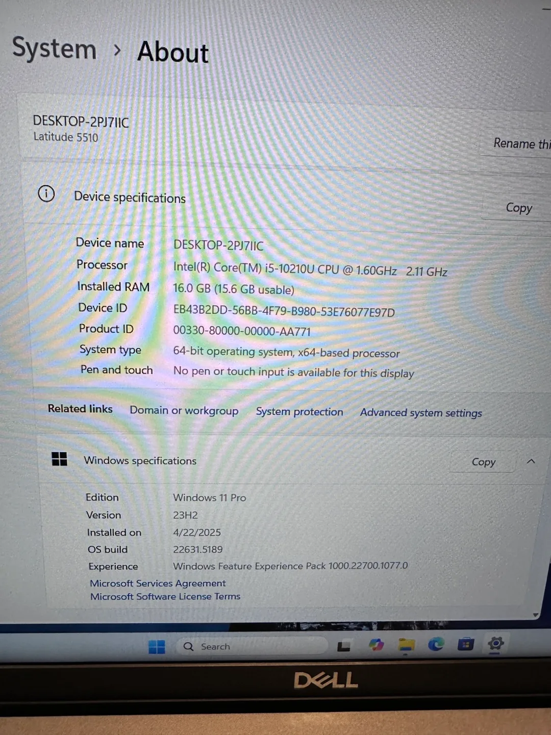 Dell Latitude 5510 Laptop - 16GB RAM, 256GB SSD Storage image indicator(6)