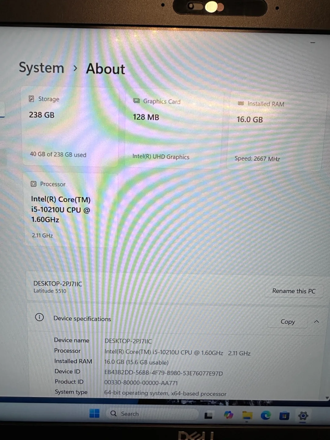 Dell Latitude 5510 Laptop - 16GB RAM, 256GB SSD Storage image indicator(5)