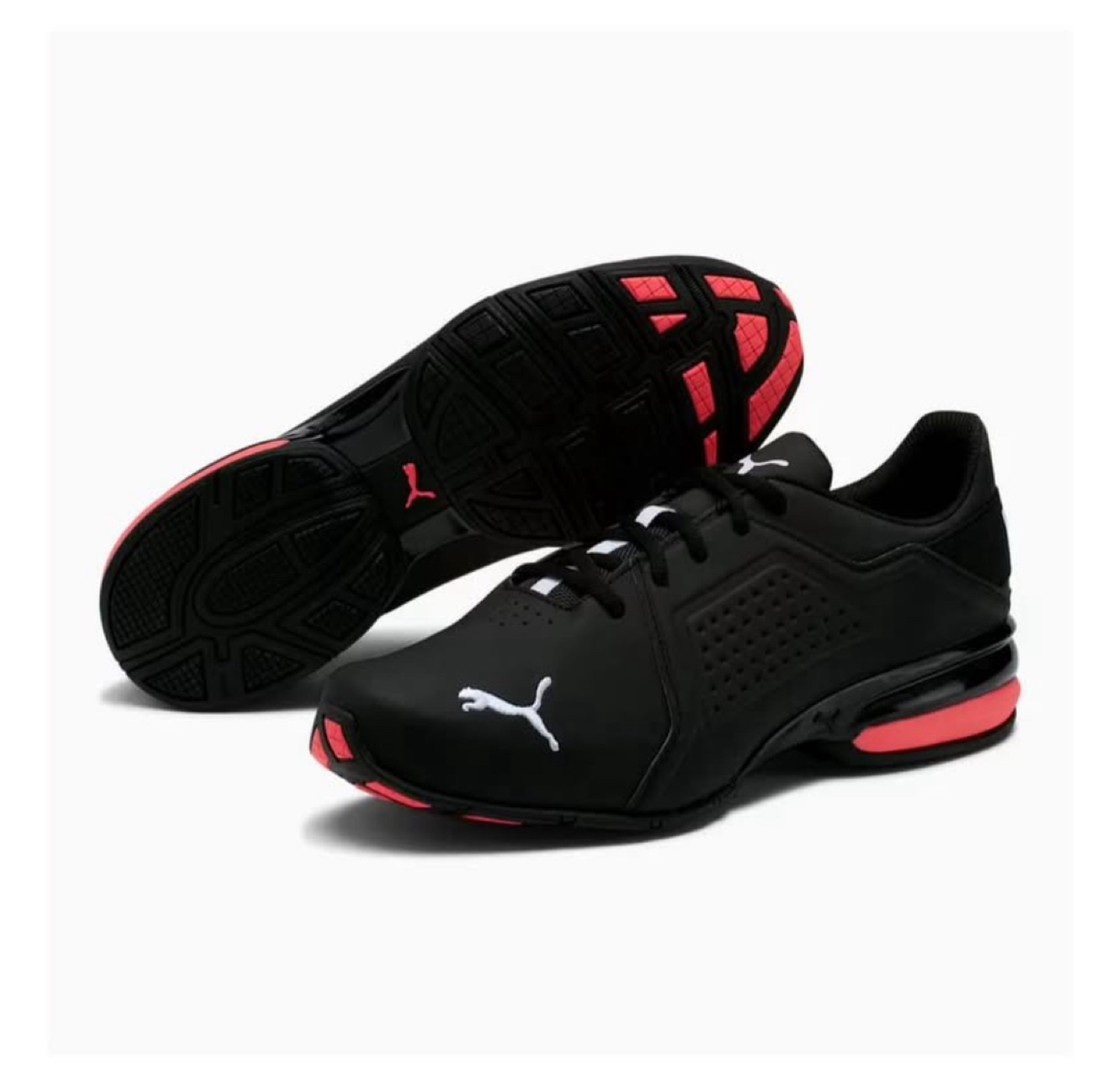 Puma training shoes - black and coral