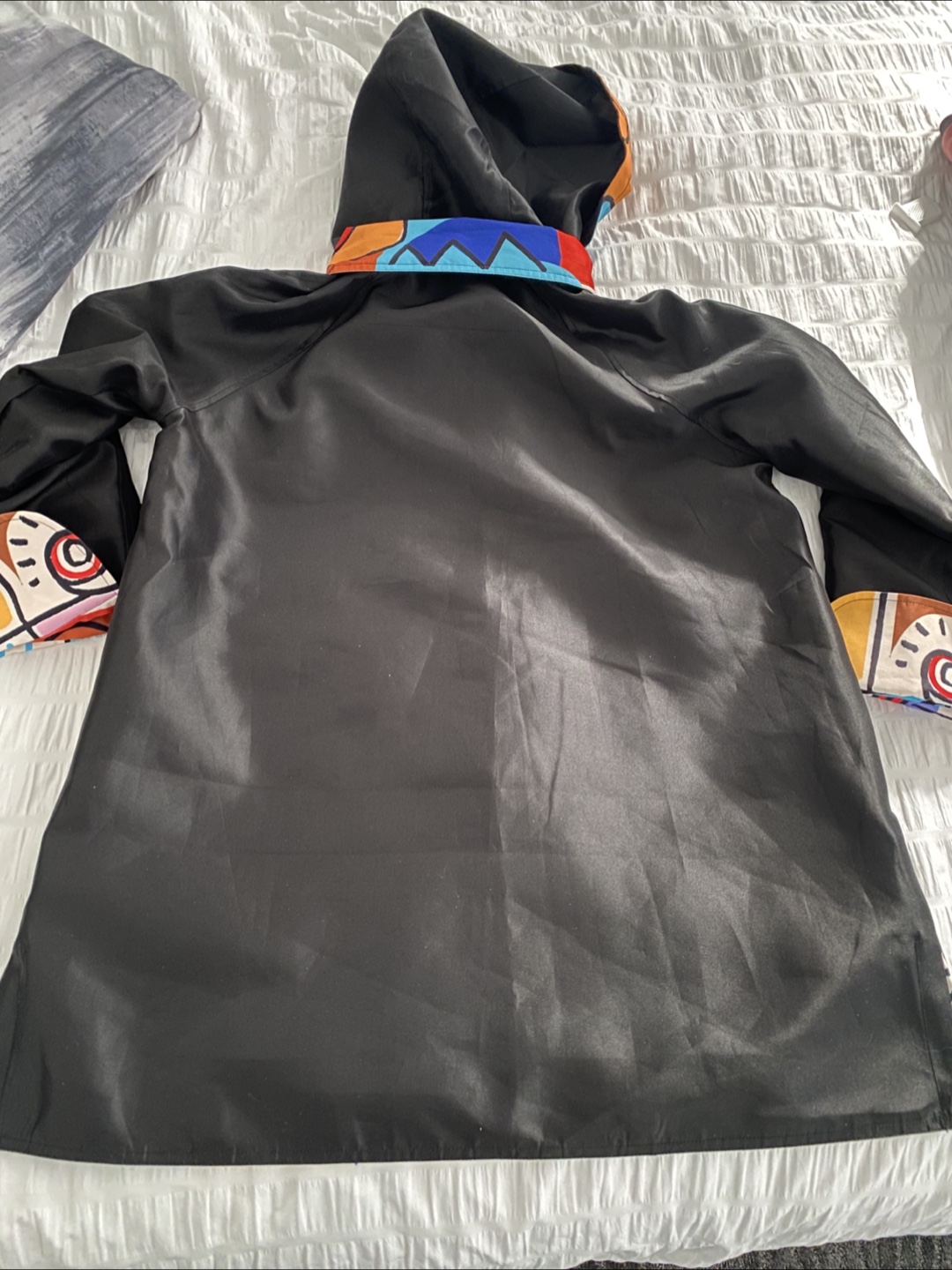 Women's small Abstract Art Print Hooded Jacket - photo 4