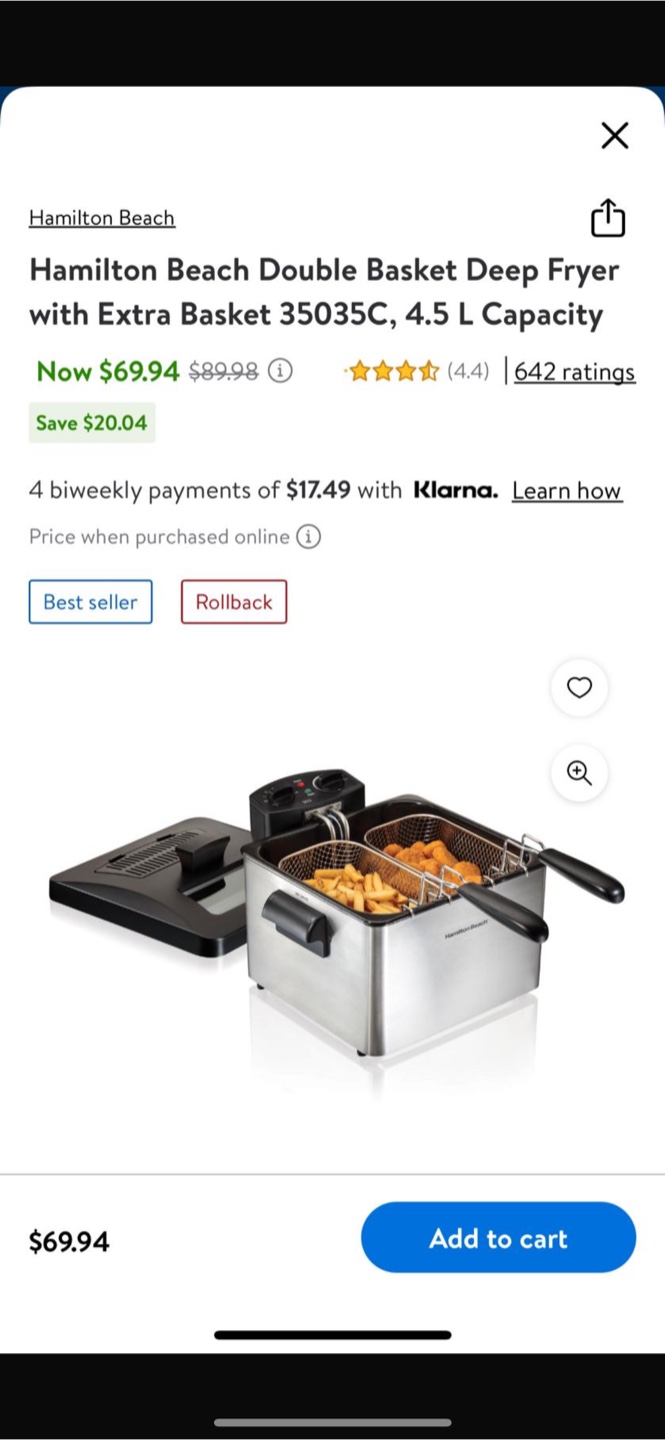 Hamilton Beach Double Basket Deep Fryer 35035C - photo 2