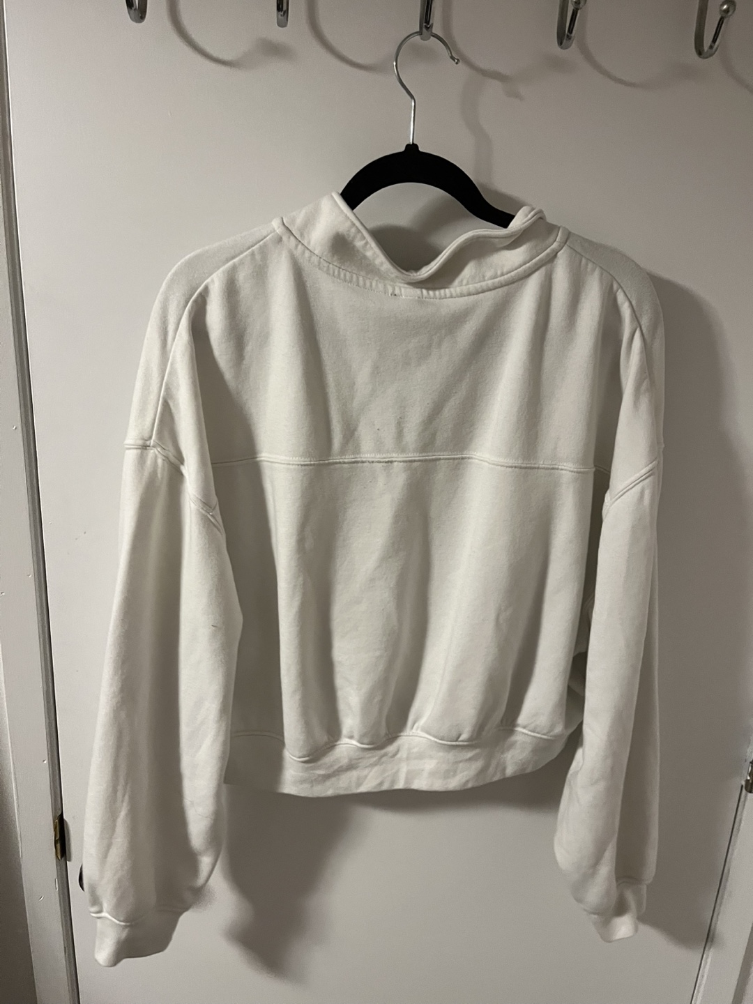 Women's White Cropped Half-Zip Sweatshirt - photo 2
