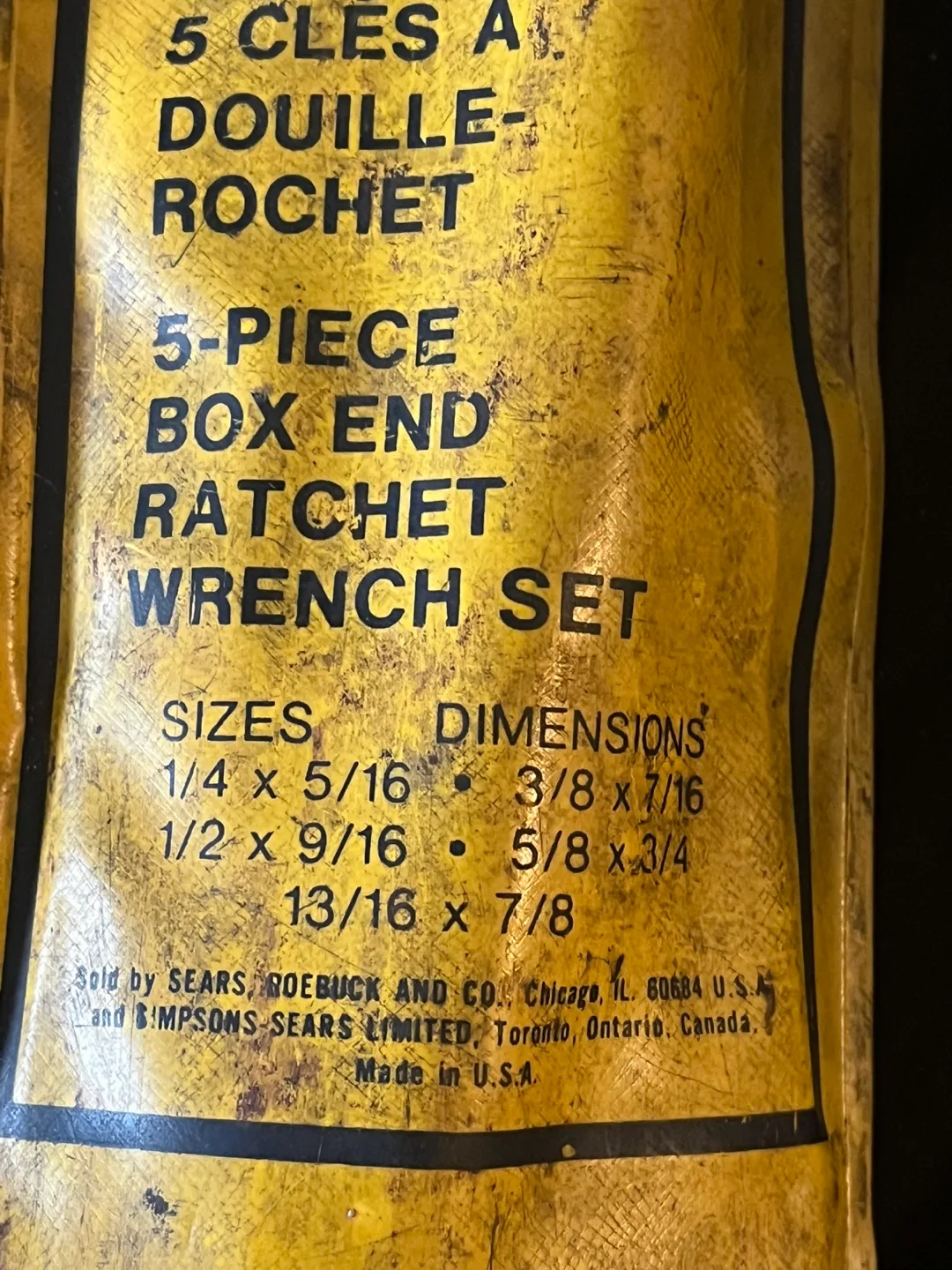 Vintage Sears Craftsman 5-Piece Box End Ratchet Wrench Set image indicator(3)