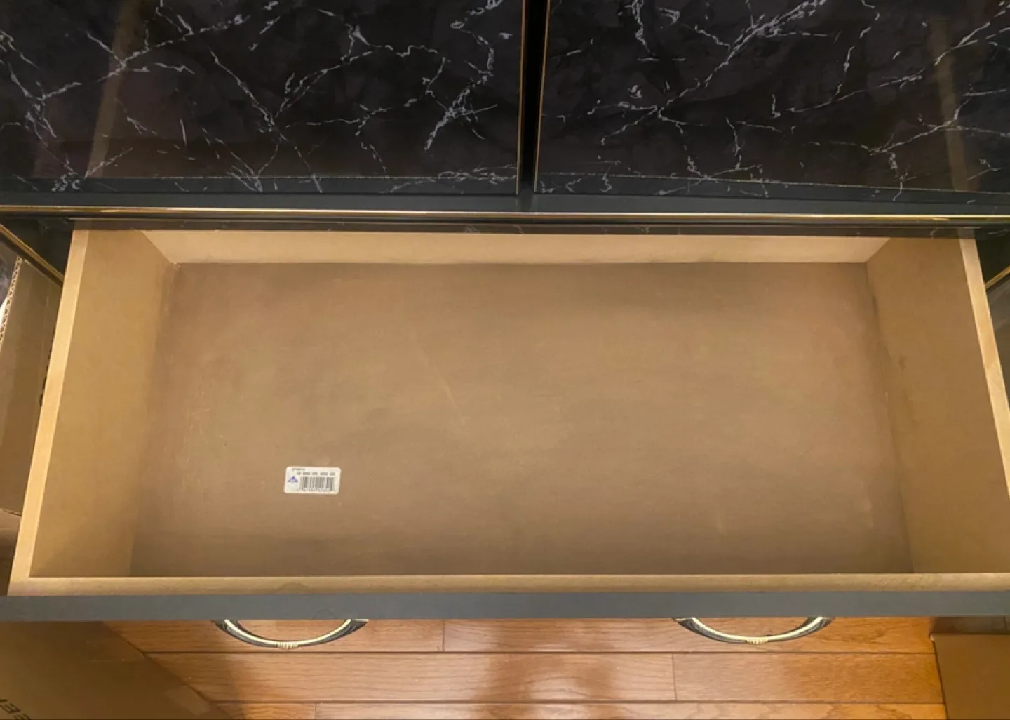 Black and Gold Armoire with Two Drawers (Wardrobe) image indicator(3)