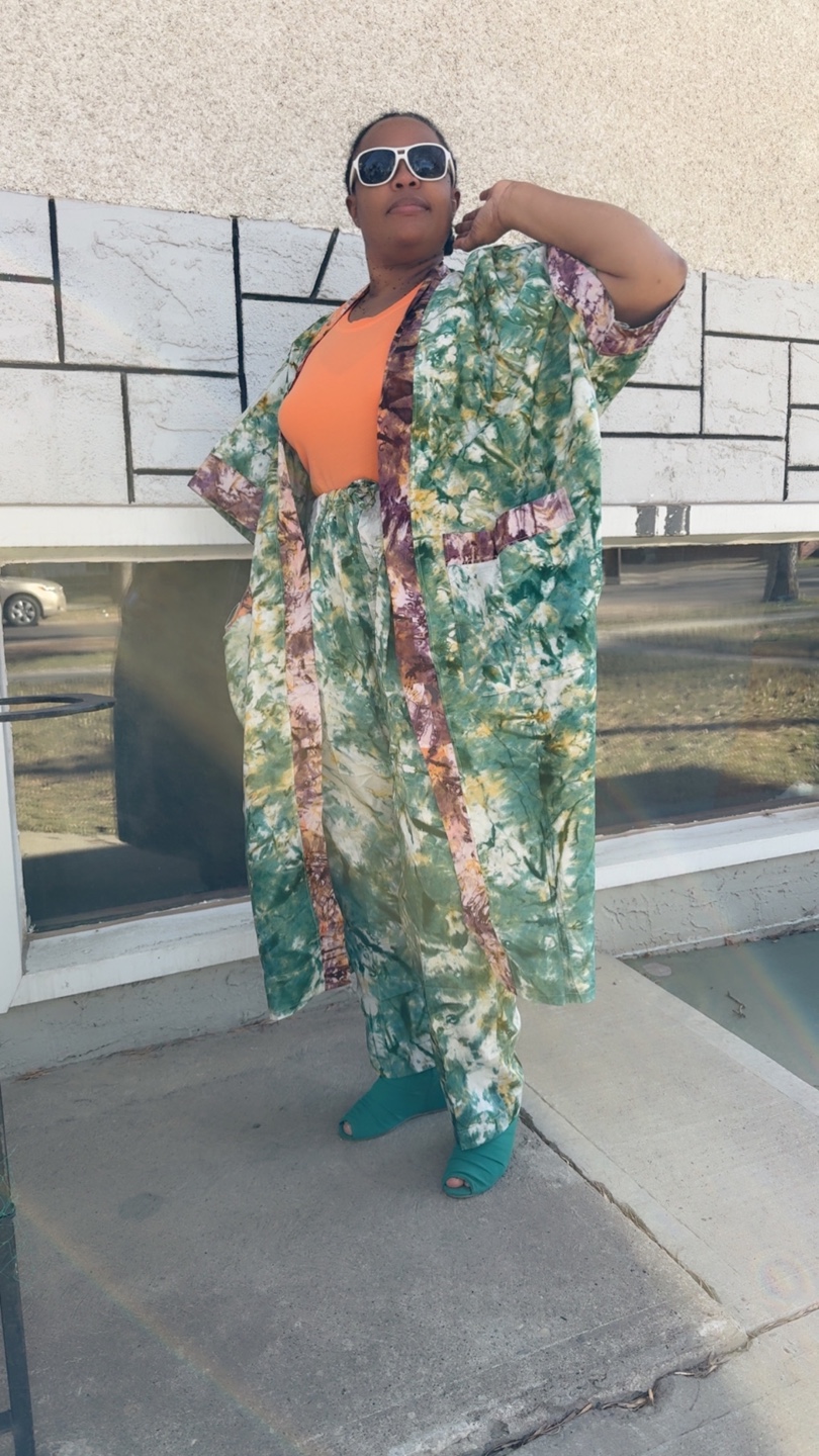 Tie-Dye Kimono and Pant Set