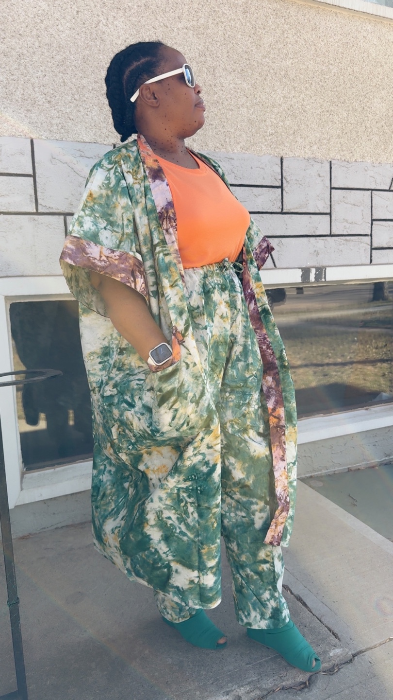Tie-Dye Kimono and Pant Set - photo 2