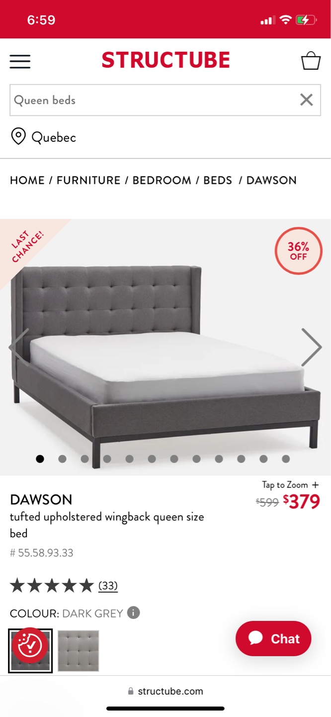 Queen-size bed frame and mattress set - photo 3