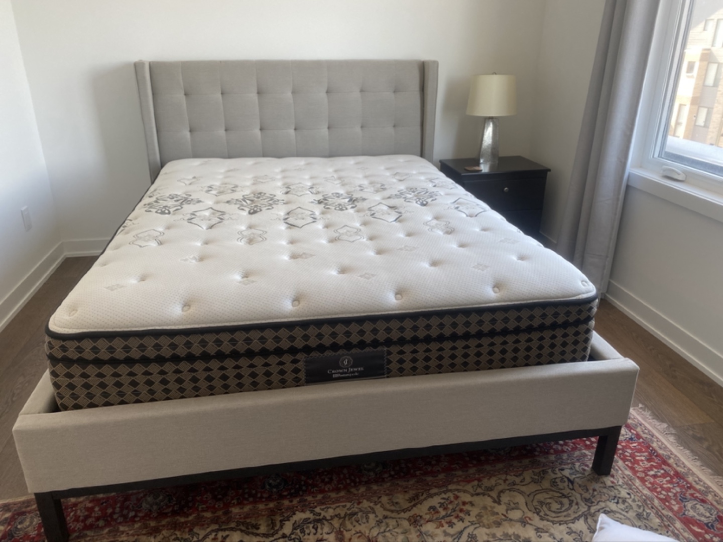 Queen-size bed frame and mattress set