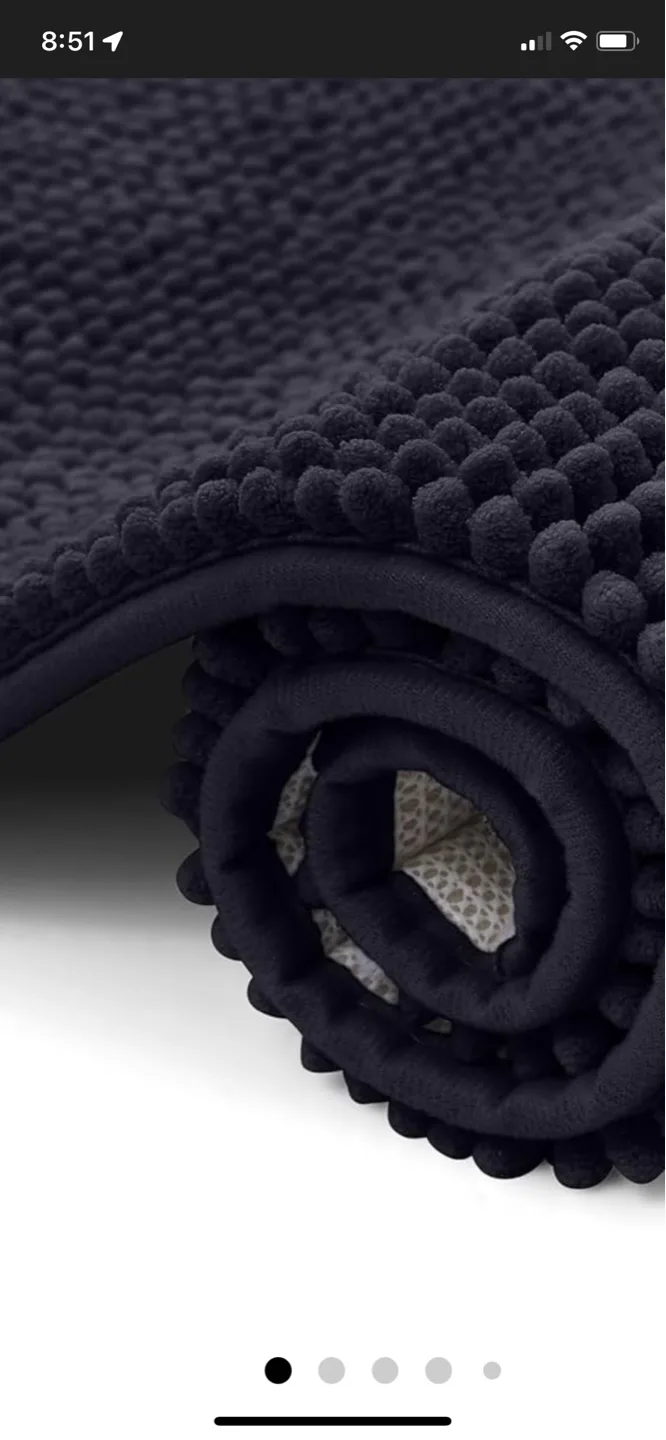 Brand new 2 pieces Black Bathroom Rug - Absorbent & Soft image indicator(3)