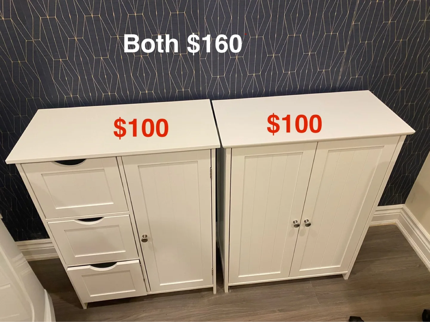Pair of White Cabinets thumbnail