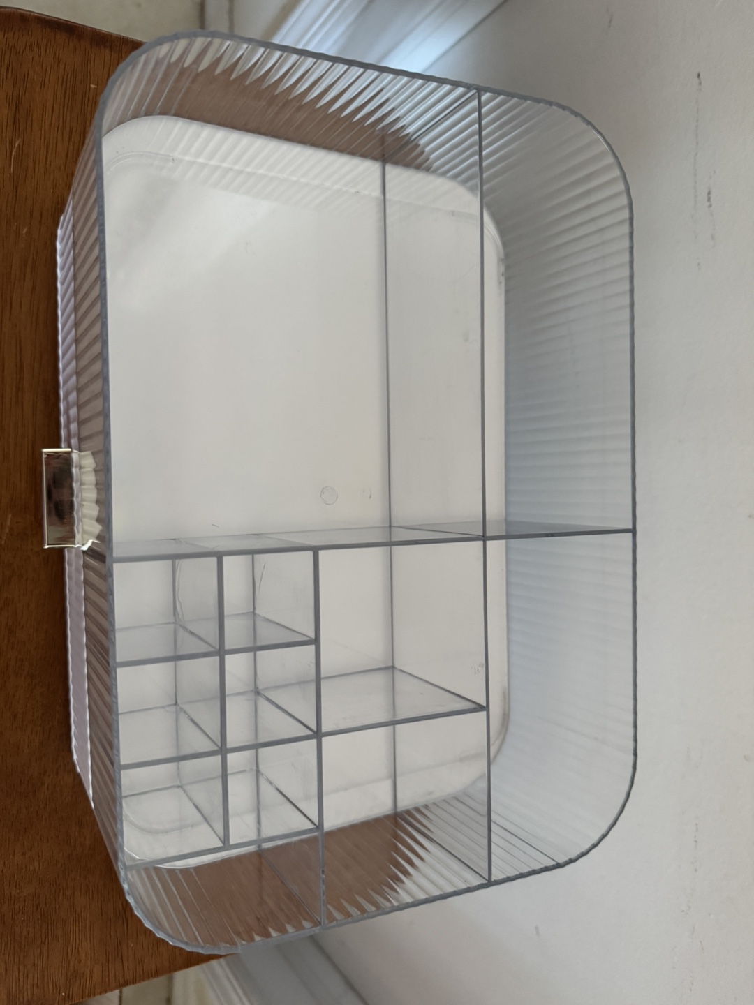 Clear and White Makeup Organizer with Drawer - photo 2