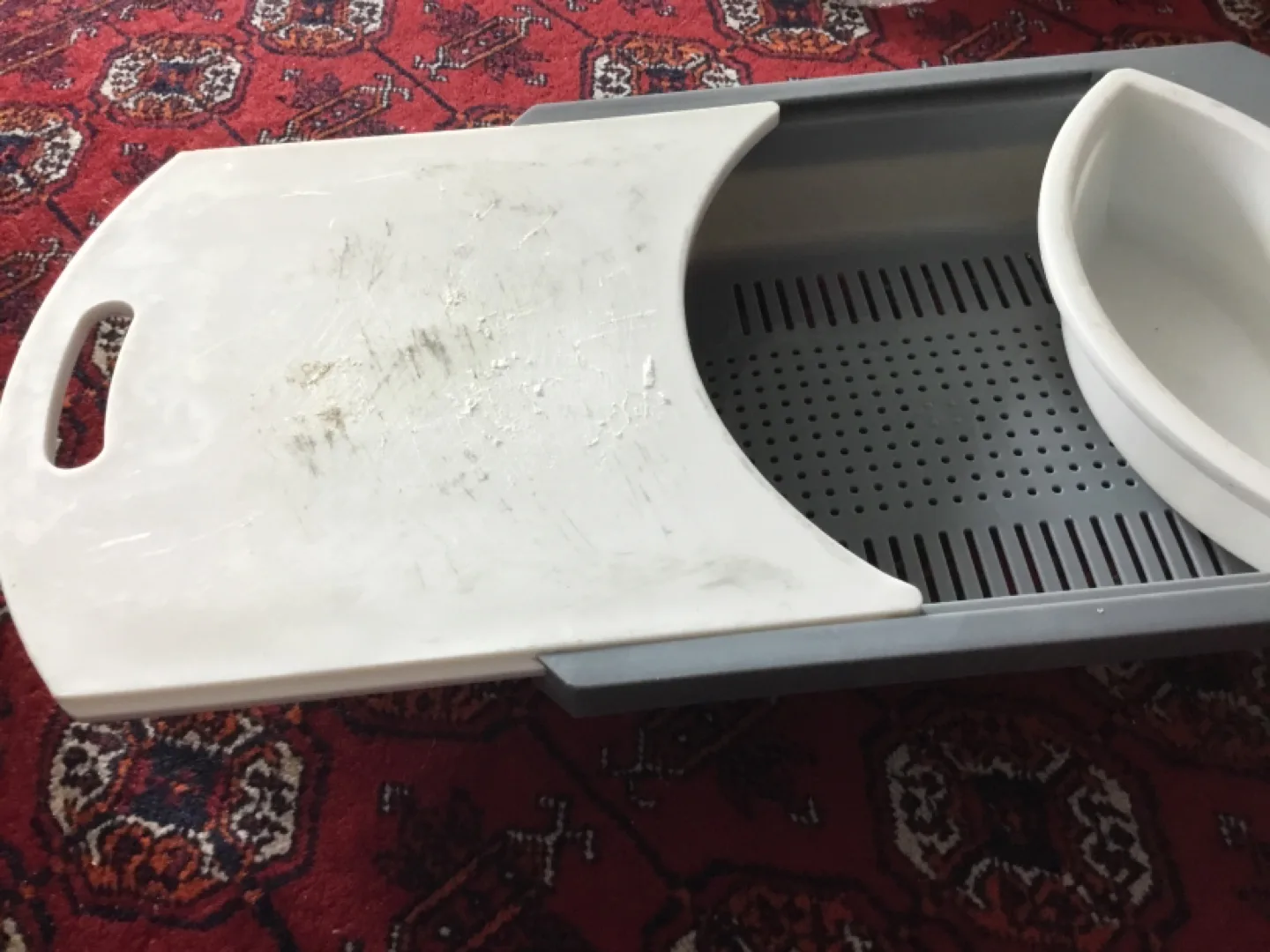 3-in-1 Collapsible Cutting Board with Colander and Bowl thumbnail