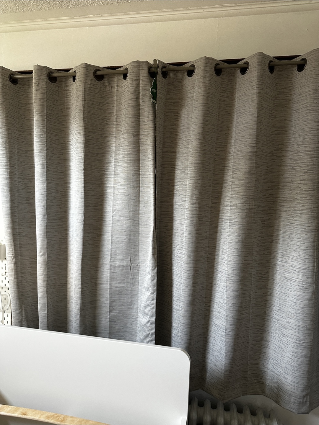 Grey Grommet Curtains - Pair