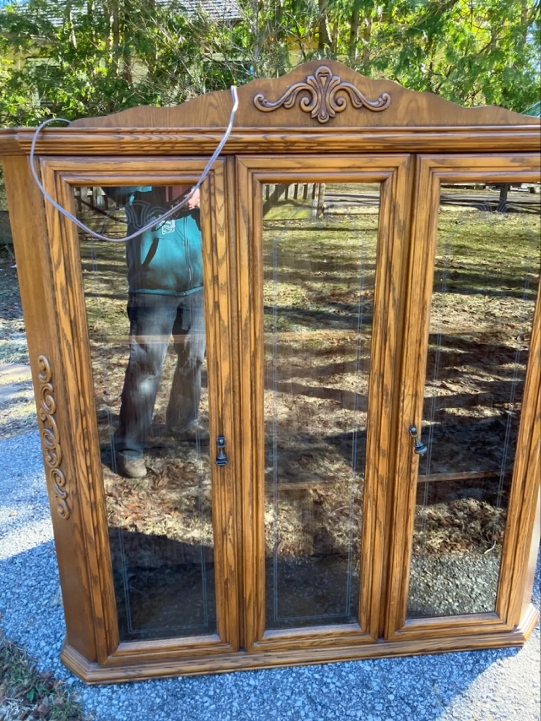 Vintage Wooden Curio Cabinet & Buffet image indicator(2)