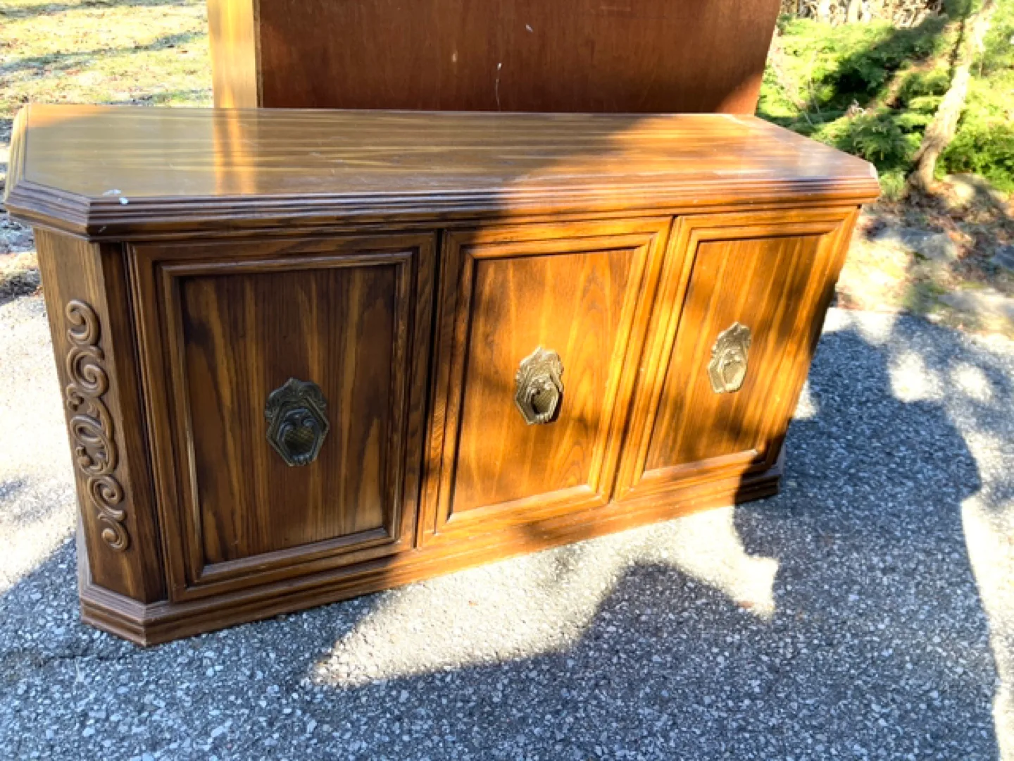 Vintage Wooden Curio Cabinet & Buffet image indicator(3)