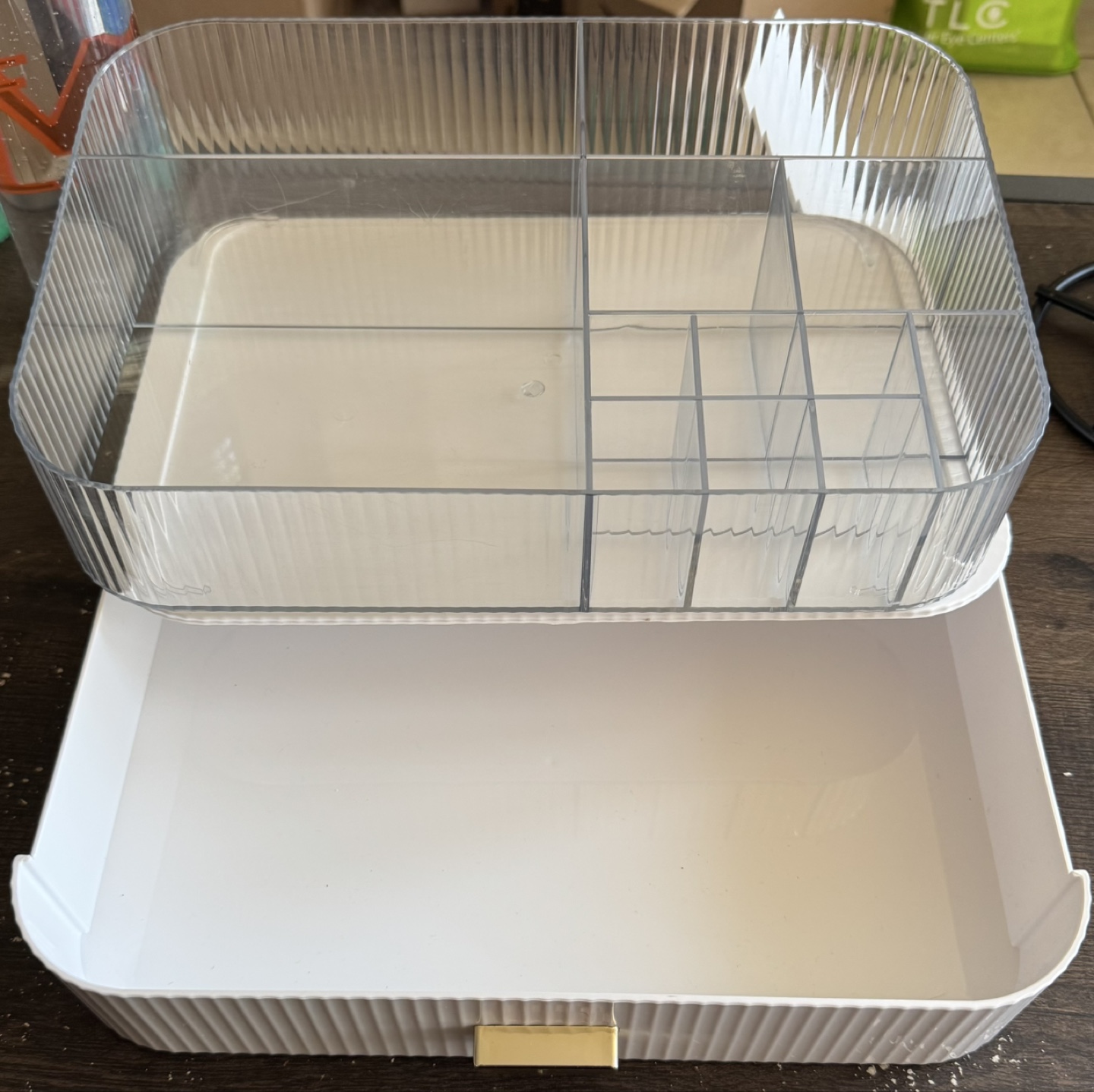Clear and White Makeup Organizer with Drawer - photo 3