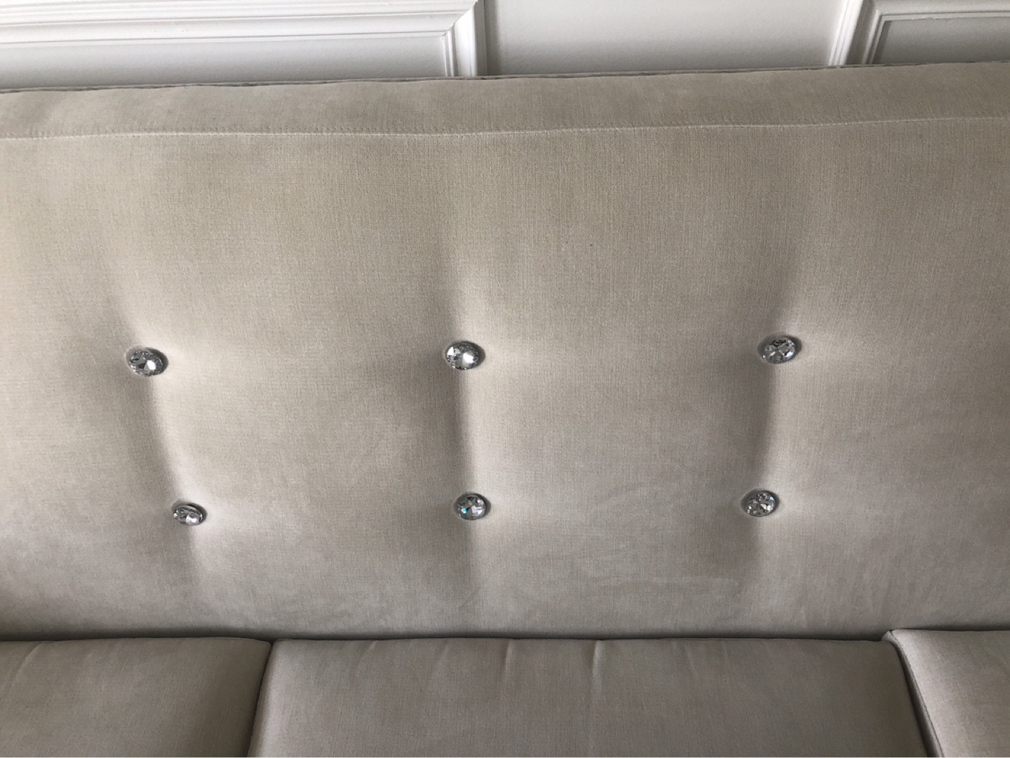 Elegant Beige  Sofa with Crystal Button Detail - photo 3