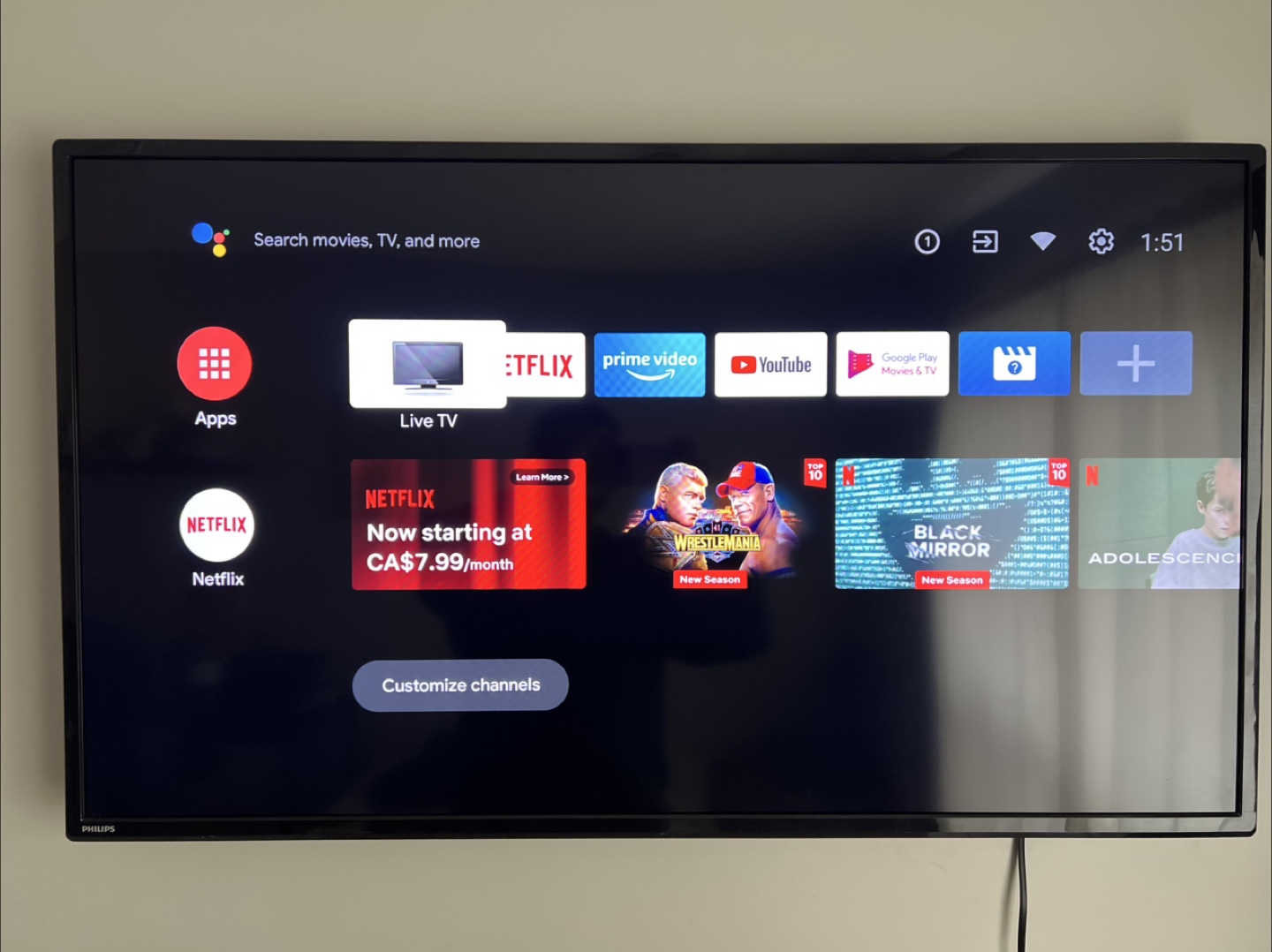 Philips Android Smart TV 55” with Google Assistant