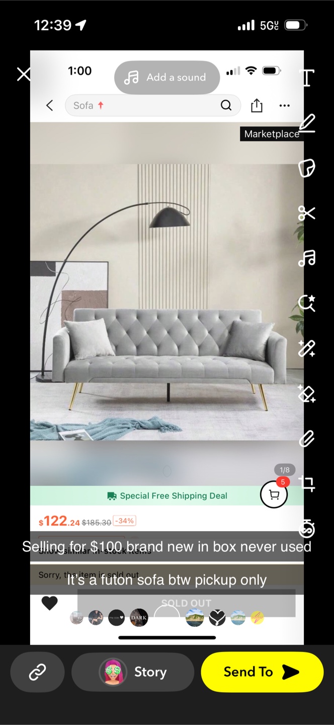 Brand New Futon Sofa - Pickup Only